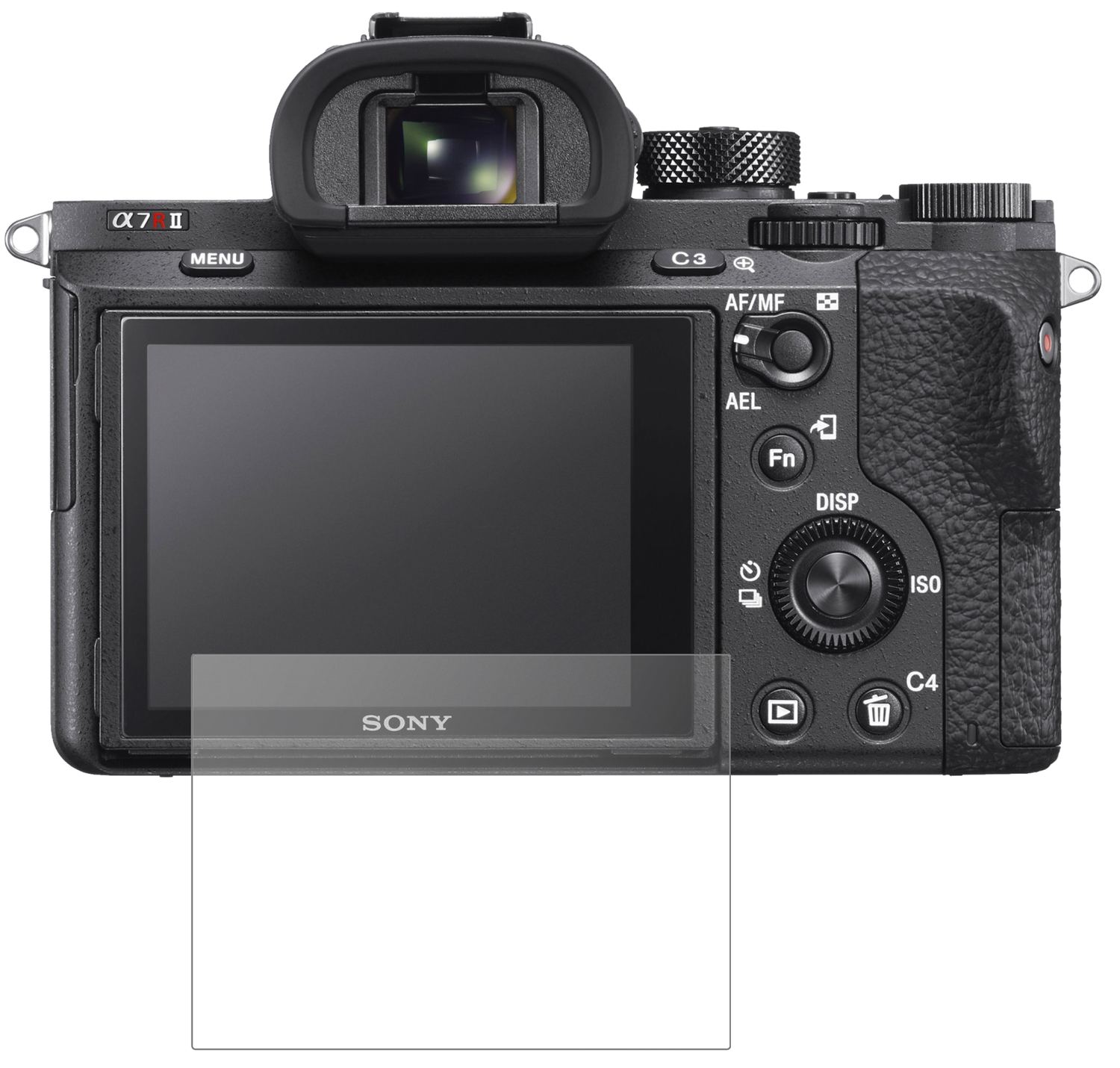 SonyAlpha 7R II mit aufgebrachter dipos Panzerfolie, die lästige Fingerabdrücke minimiert