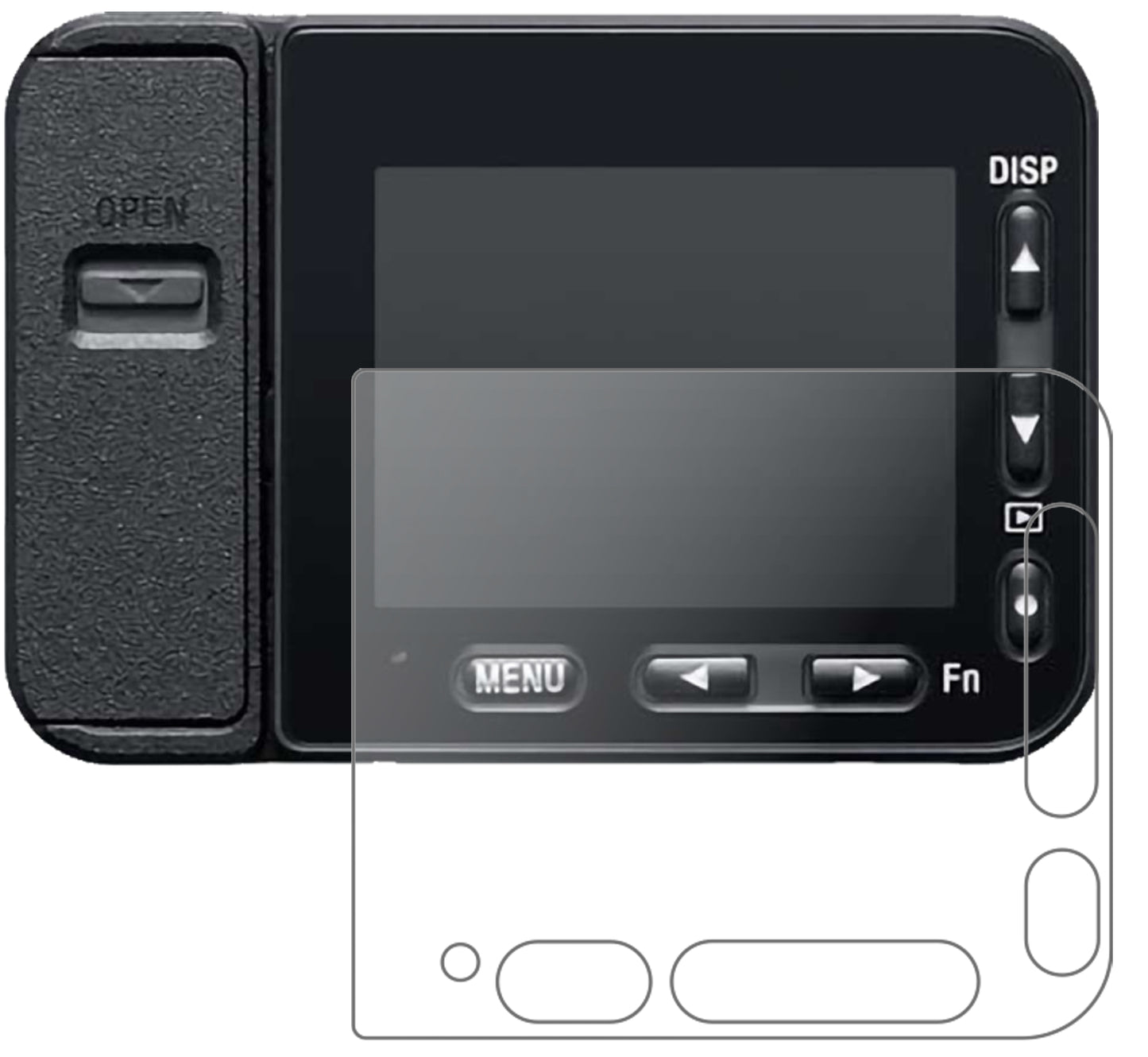 SonyDSC-RX0M2 mit aufgebrachter dipos Panzerfolie, die lästige Fingerabdrücke minimiert
