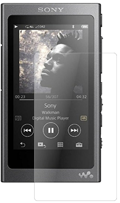 SonyWalkman NW-A35 mit aufgebrachter dipos Panzerfolie, die lästige Fingerabdrücke minimiert