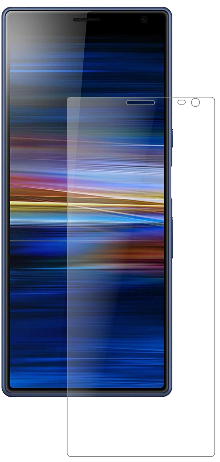 SonyXperia 10 mit aufgebrachter dipos Panzerfolie, die lästige Fingerabdrücke minimiert