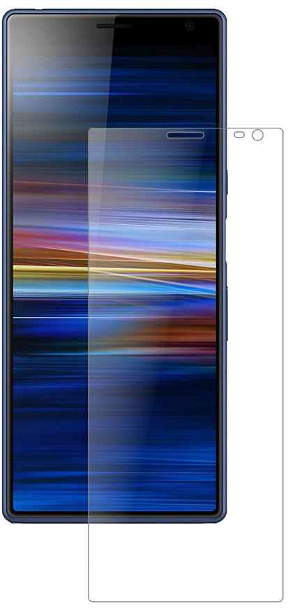 SonyXperia 10 mit aufgebrachter dipos Panzerfolie, die lästige Fingerabdrücke minimiert