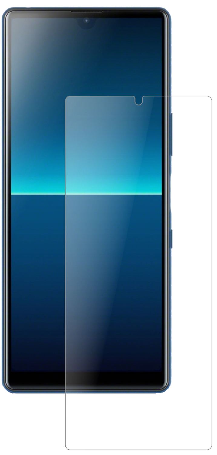 SonyXperia L4 mit aufgebrachter dipos Panzerfolie, die lästige Fingerabdrücke minimiert