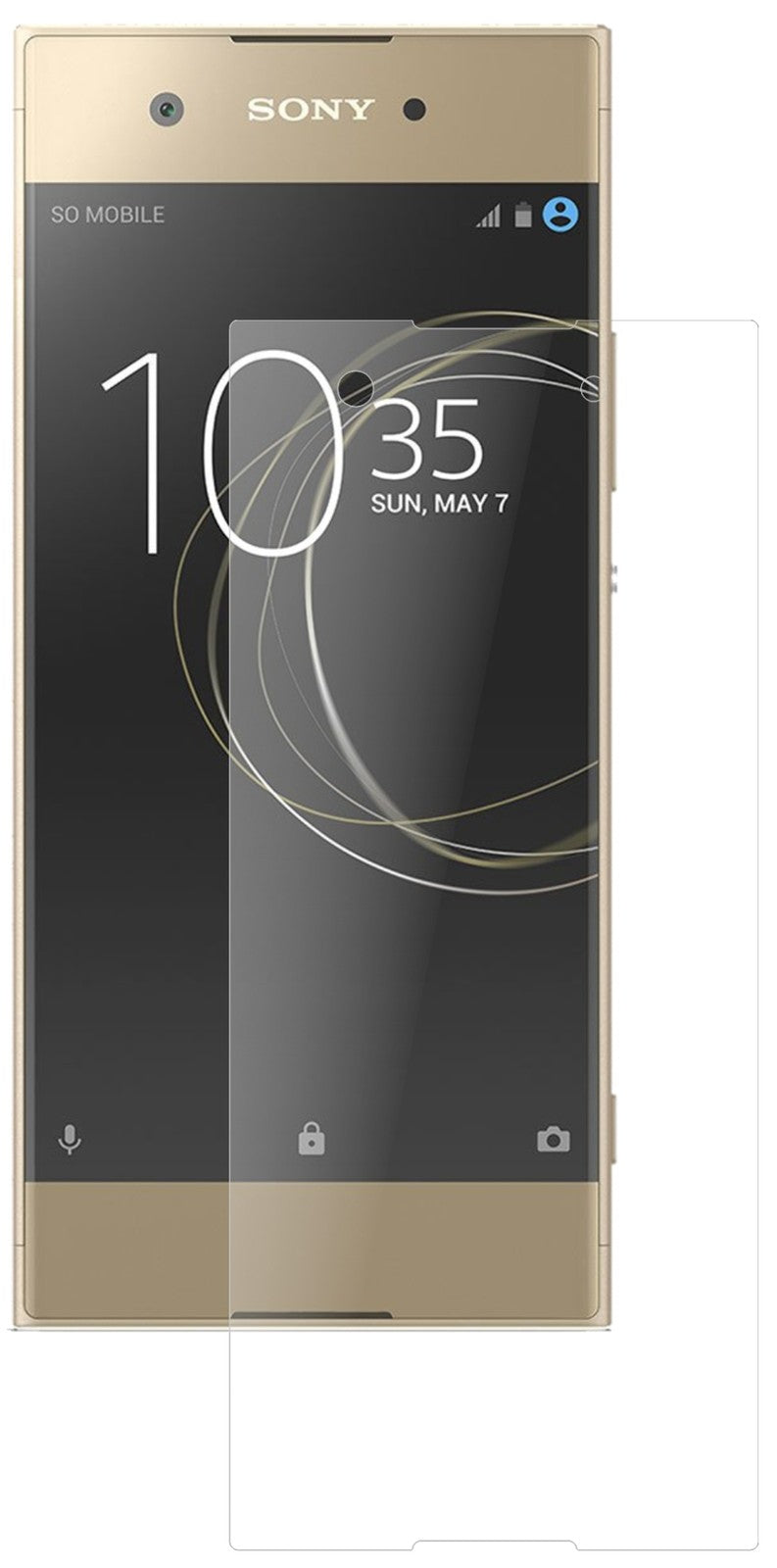 SonyXperia XA1 mit aufgebrachter dipos Panzerfolie, die lästige Fingerabdrücke minimiert