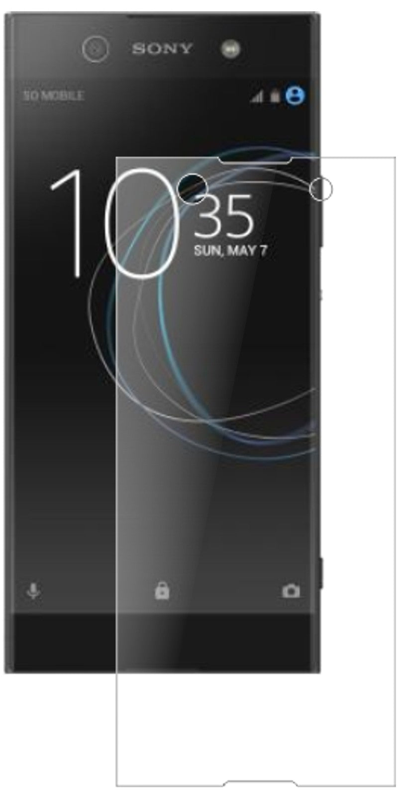 SonyXperia XA1 Ultra mit aufgebrachter dipos Panzerfolie, die lästige Fingerabdrücke minimiert