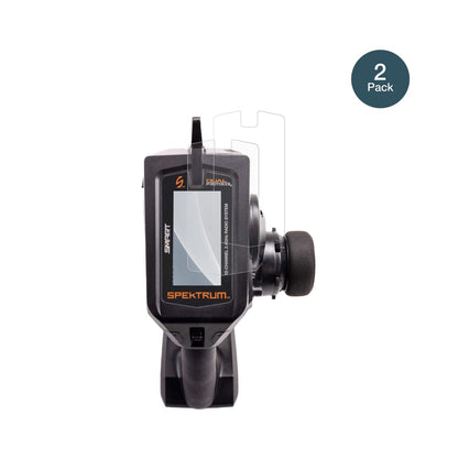 SpektrumDX Pro Plus mit aufgebrachter dipos Panzerfolie, die lästige Fingerabdrücke minimiert