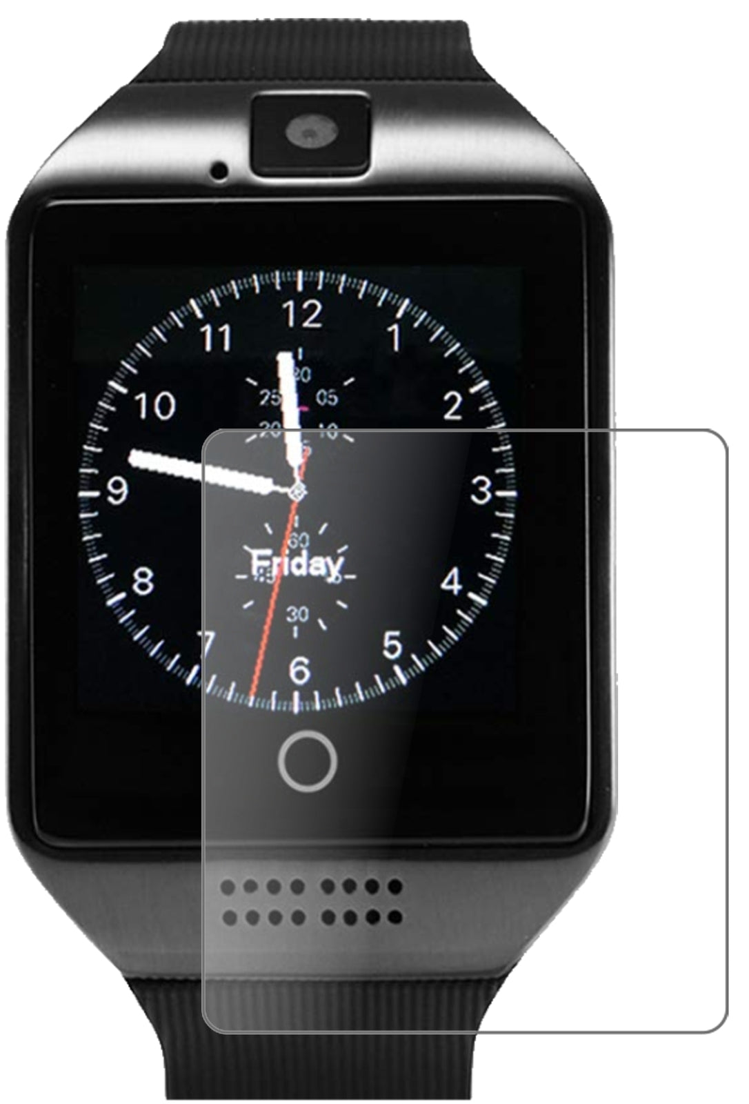 TagobeeTB02 Smartwatch mit aufgebrachter dipos Panzerfolie, die lästige Fingerabdrücke minimiert