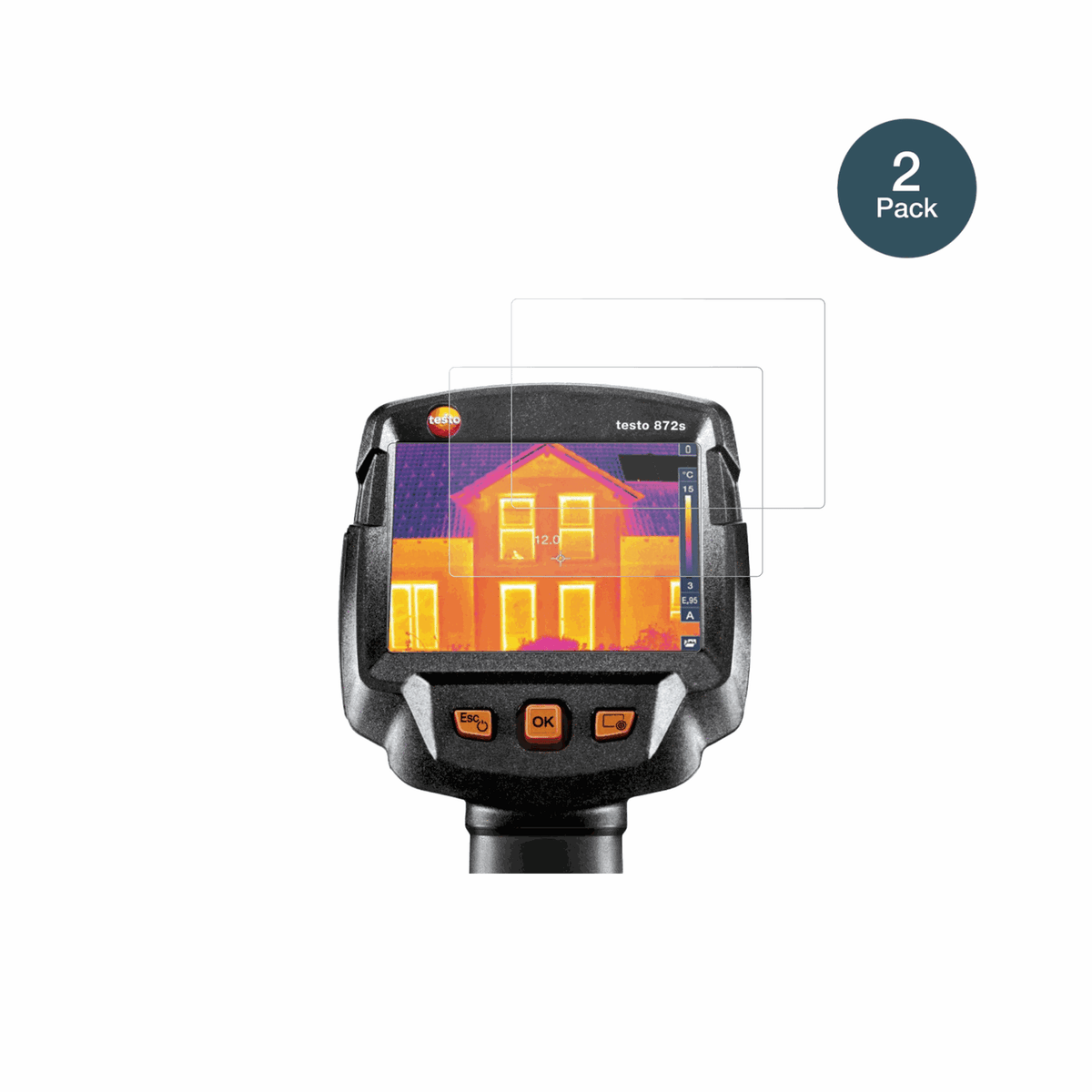 Testo872s mit aufgebrachter dipos Panzerfolie, die lästige Fingerabdrücke minimiert