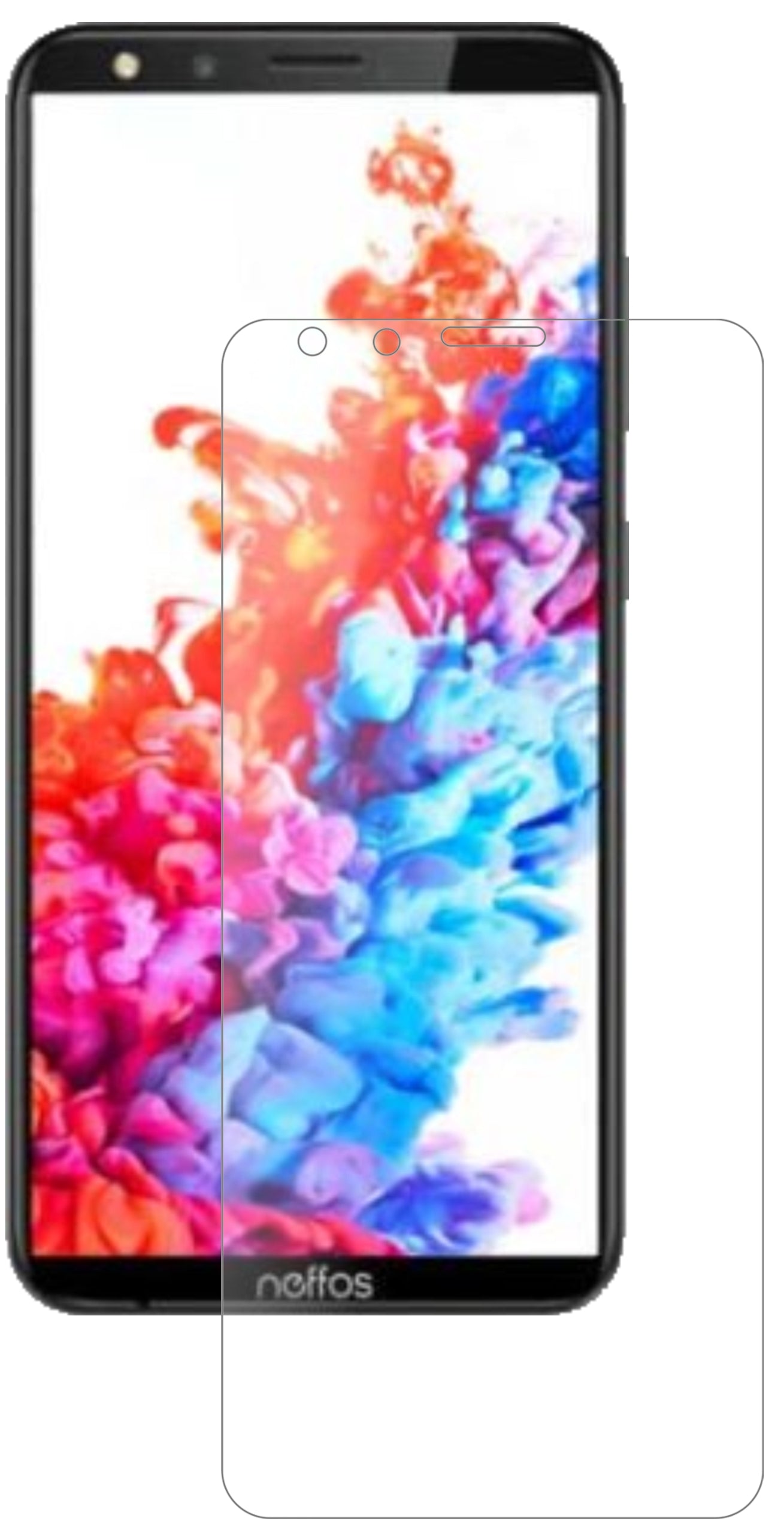 TP-LinkNeffos C7 Lite mit aufgebrachter dipos Panzerfolie, die lästige Fingerabdrücke minimiert