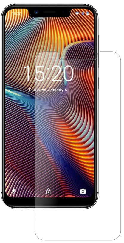 UmidigiA3 Pro (2018) mit aufgebrachter dipos Panzerfolie, die lästige Fingerabdrücke minimiert