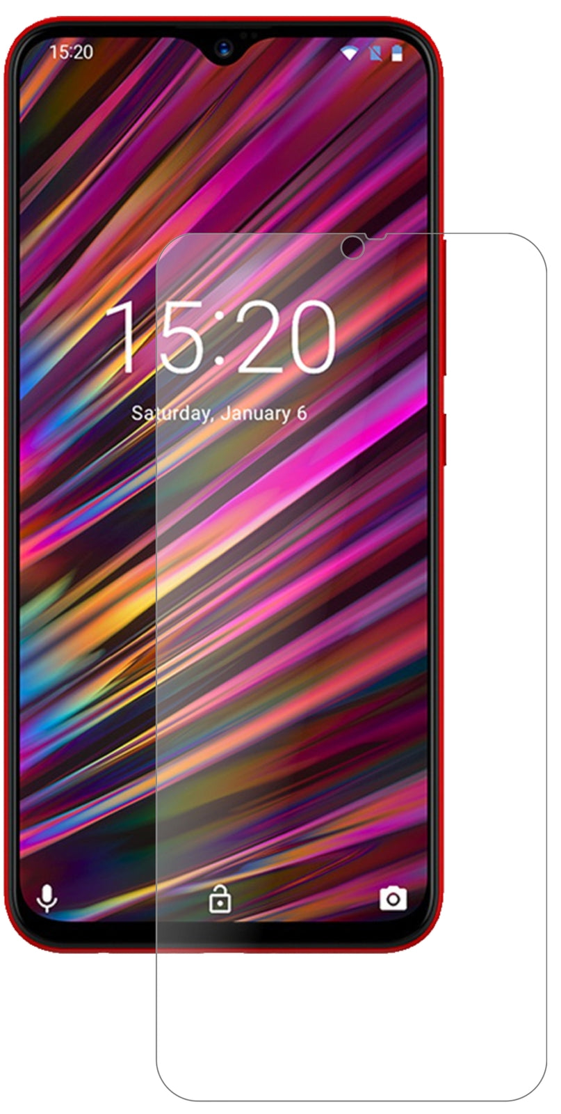 UmidigiF1 Play mit aufgebrachter dipos Panzerfolie, die lästige Fingerabdrücke minimiert