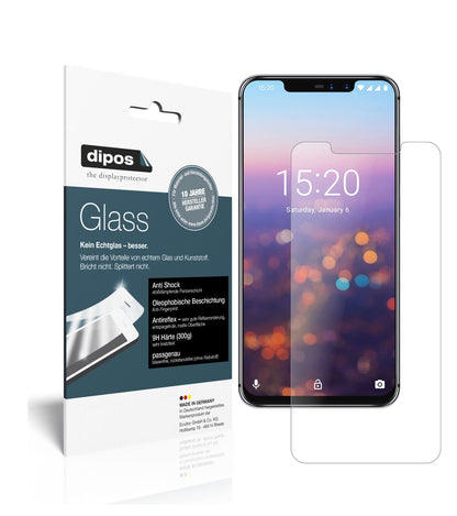 UmidigiZ2 Pro mit aufgebrachter dipos Panzerfolie, die lästige Fingerabdrücke minimiert