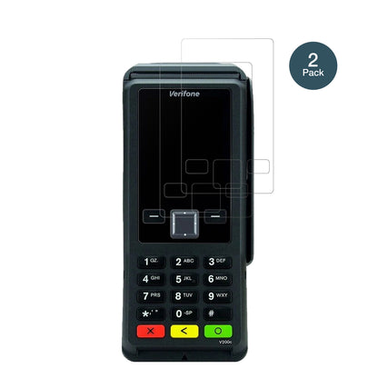 VerifoneV200c mit aufgebrachter dipos Panzerfolie, die lästige Fingerabdrücke minimiert