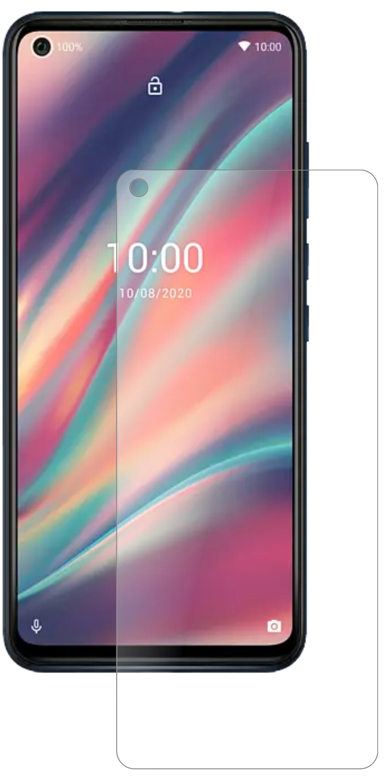WikoView5 Plus mit aufgebrachter dipos Panzerfolie, die lästige Fingerabdrücke minimiert