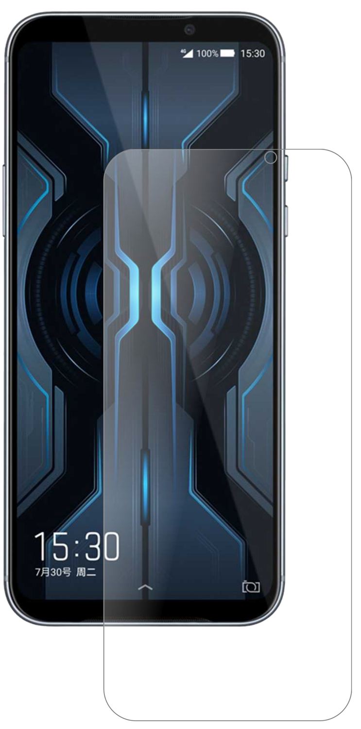 XiaomiBlack Shark 2 Pro mit aufgebrachter dipos Panzerfolie, die lästige Fingerabdrücke minimiert