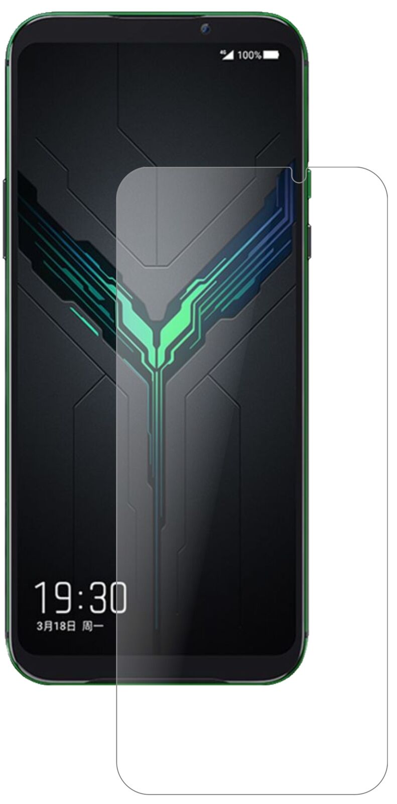 XiaomiBlack Shark 3S mit aufgebrachter dipos Panzerfolie, die lästige Fingerabdrücke minimiert