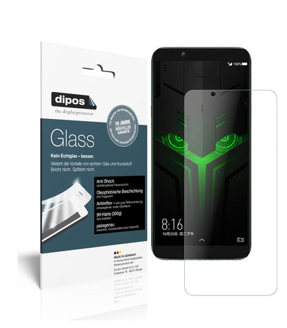XiaomiBlack Shark Helo mit aufgebrachter dipos Panzerfolie, die lästige Fingerabdrücke minimiert