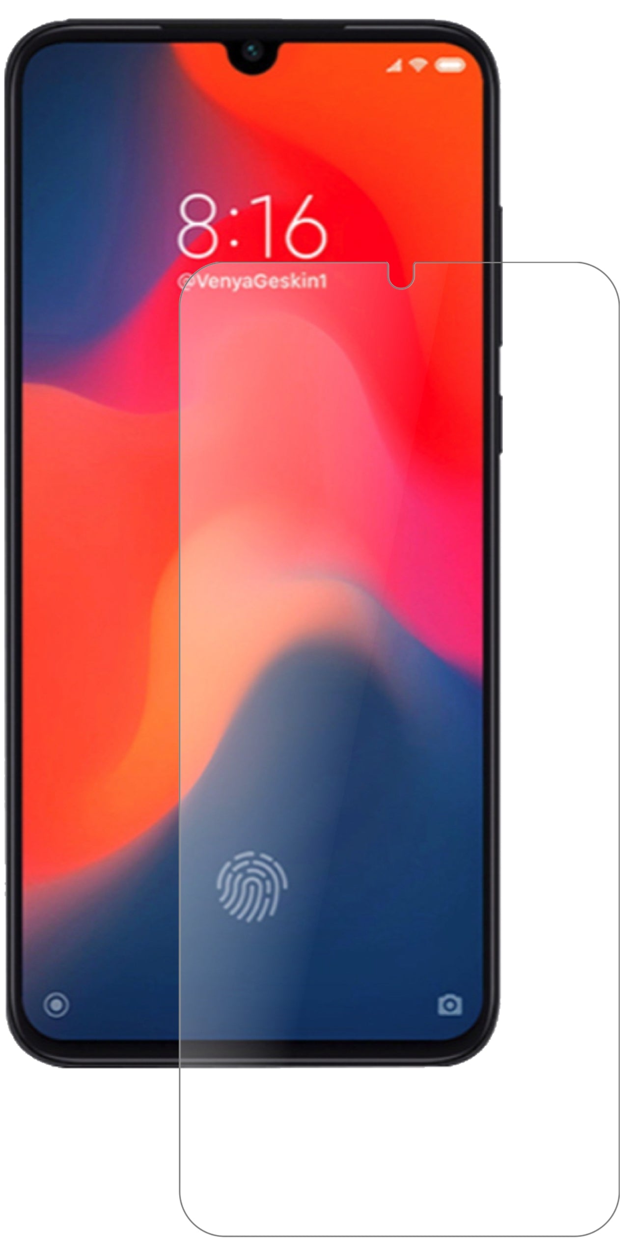 XiaomiMi 9 Pro mit aufgebrachter dipos Panzerfolie, die lästige Fingerabdrücke minimiert