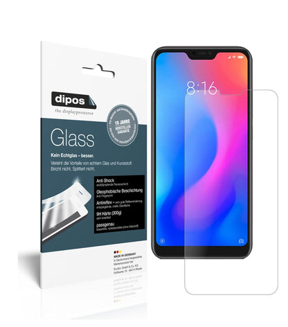 XiaomiRedmi 6 Pro mit aufgebrachter dipos Panzerfolie, die lästige Fingerabdrücke minimiert