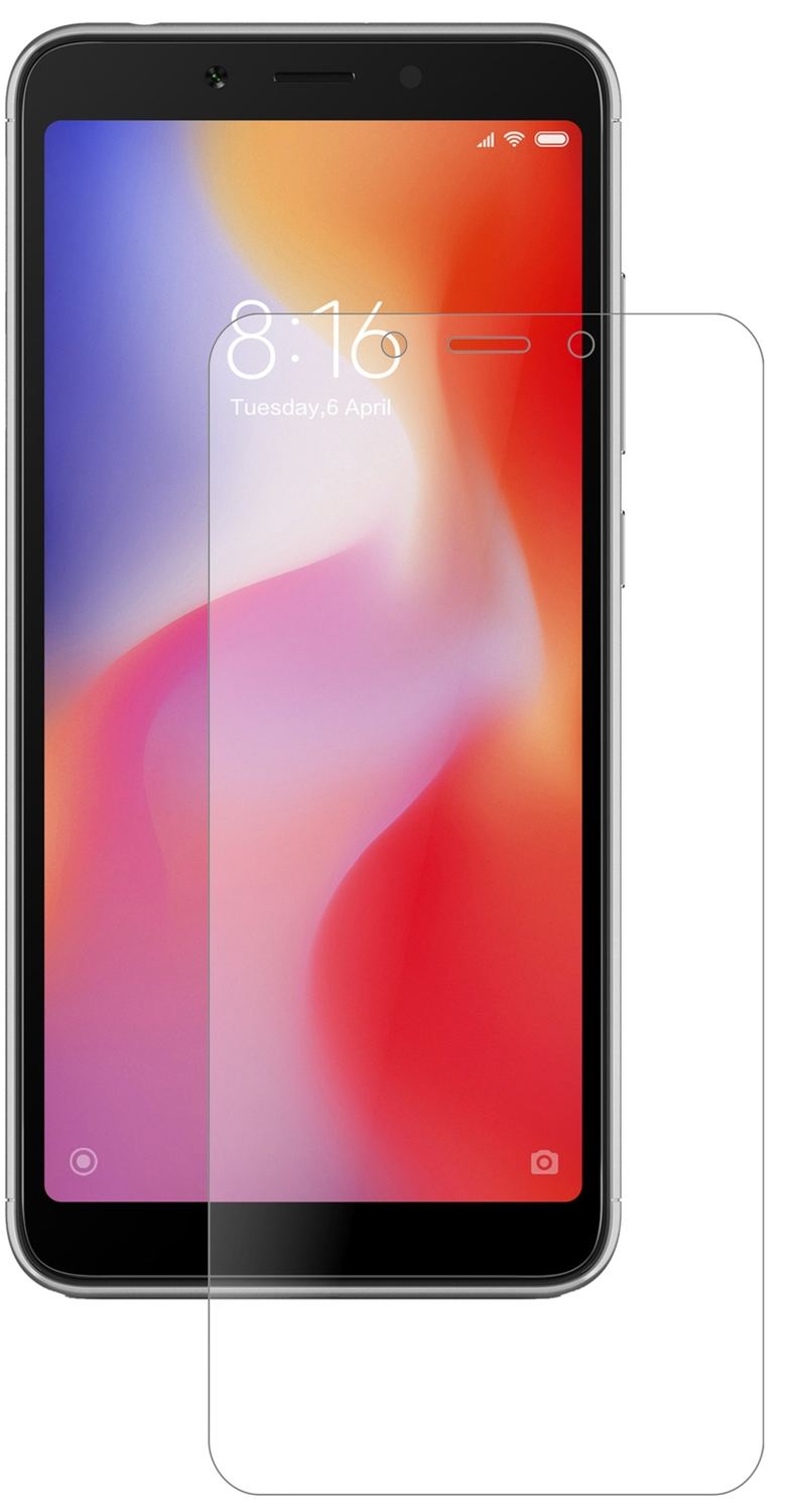 XiaomiRedmi 6A mit aufgebrachter dipos Panzerfolie, die lästige Fingerabdrücke minimiert