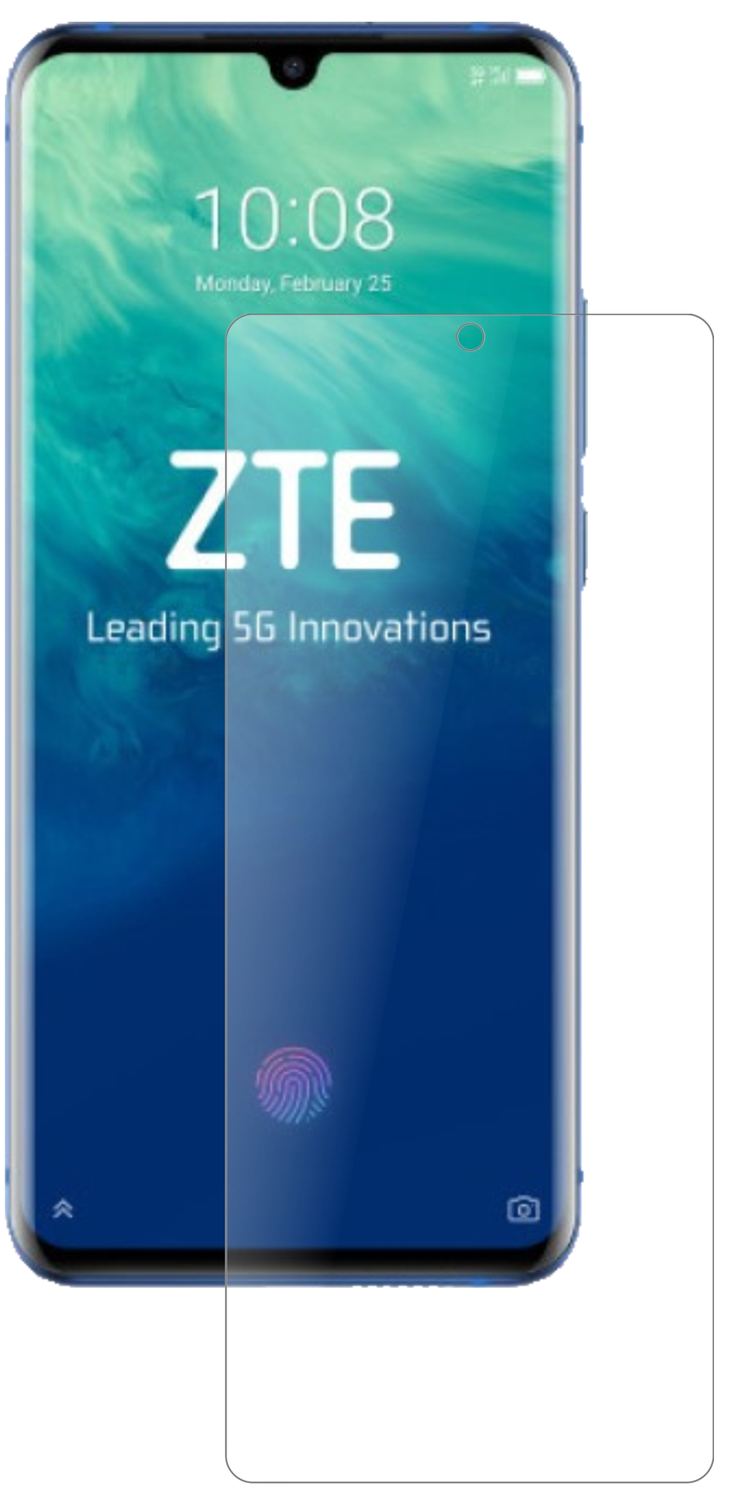 ZTEAxon 10s Pro 5G mit aufgebrachter dipos Panzerfolie, die lästige Fingerabdrücke minimiert