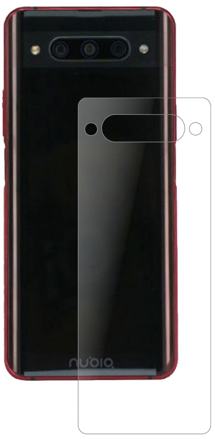 ZTEnubia Z20 Rückseite mit aufgebrachter dipos Panzerfolie, die lästige Fingerabdrücke minimiert
