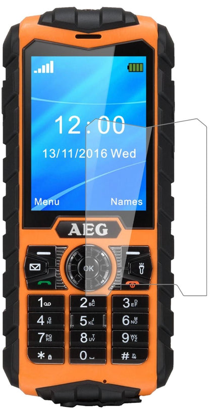 AEGM550 mit aufgebrachter dipos Flex Schutzfolie, glasklare Darstellung ohne Einschränkungen