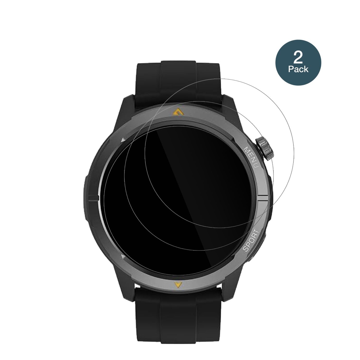 AGMLegion Watch 1.43 Zoll mit aufgebrachter dipos Flex Schutzfolie, glasklare Darstellung ohne Einschränkungen