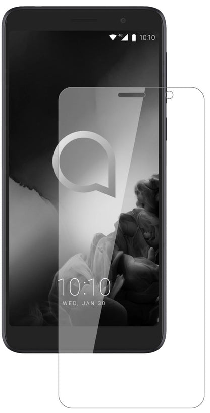 Alcatel1C (2019) mit aufgebrachter dipos Flex Schutzfolie, glasklare Darstellung ohne Einschränkungen