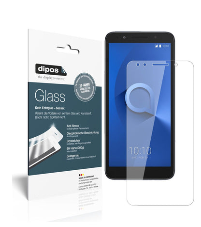 Alcatel1X mit aufgebrachter dipos Flex Schutzfolie, glasklare Darstellung ohne Einschränkungen