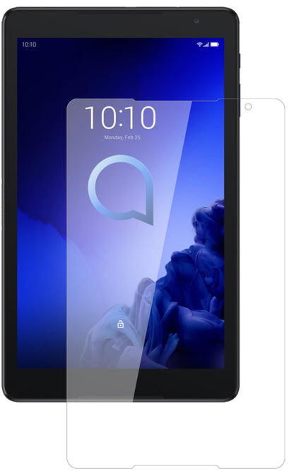 Alcatel3T 10 Zoll mit aufgebrachter dipos Flex Schutzfolie, glasklare Darstellung ohne Einschränkungen