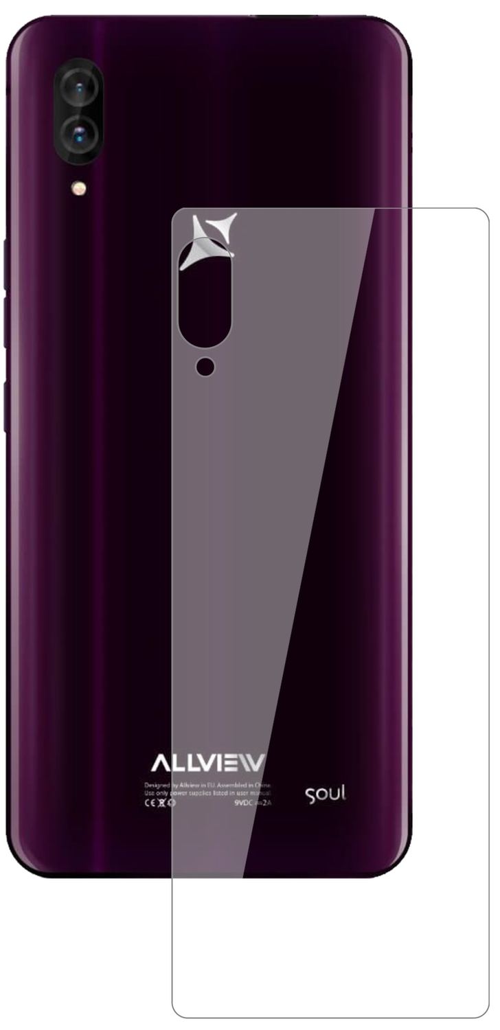 AllviewSoul X6 Xtreme Rückseite mit aufgebrachter dipos Flex Schutzfolie, glasklare Darstellung ohne Einschränkungen