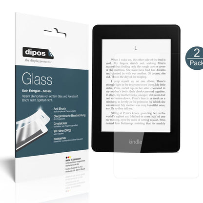 AmazonKindle Paperwhite mit aufgebrachter dipos Flex Schutzfolie, glasklare Darstellung ohne Einschränkungen