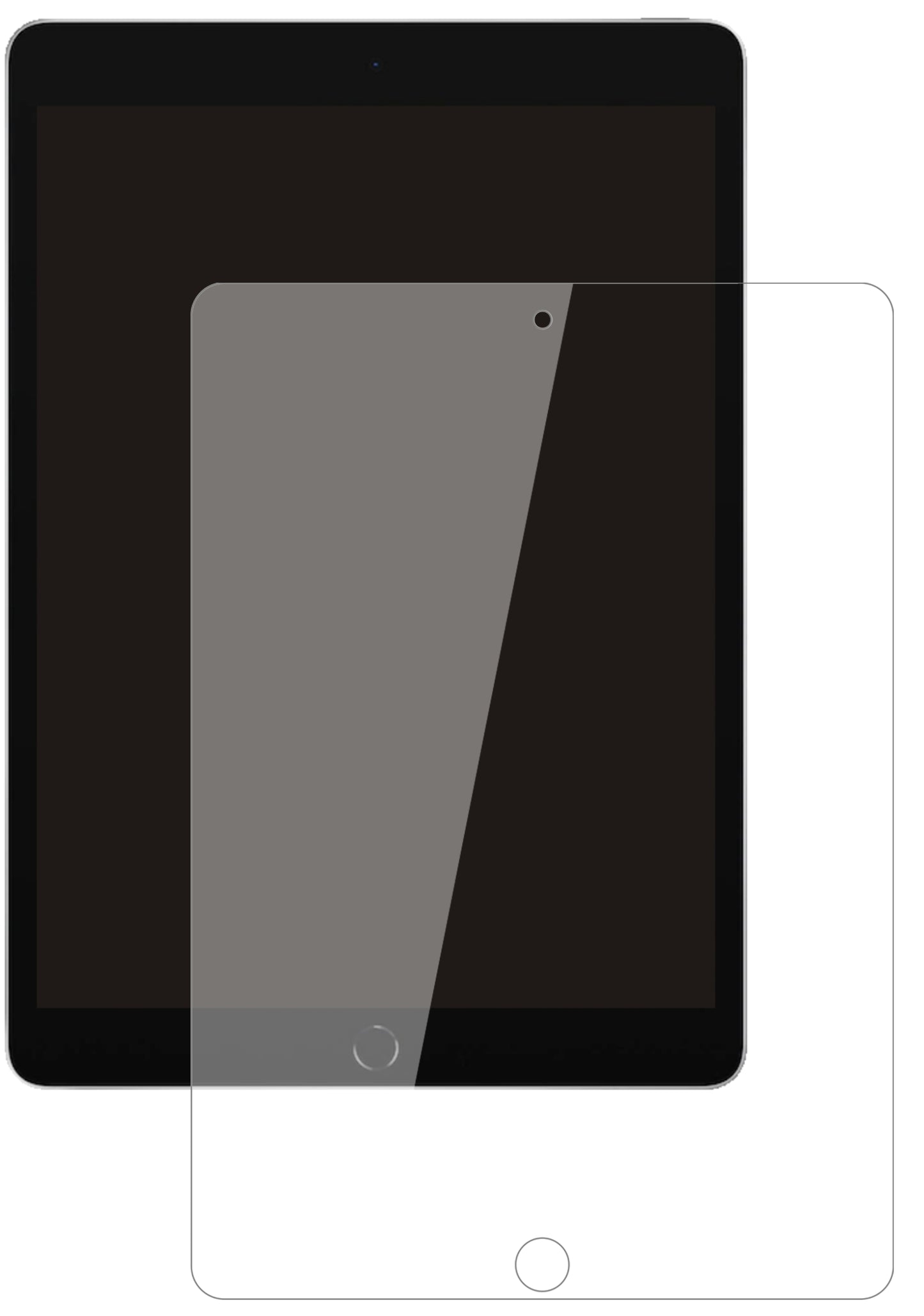 AppleiPad 10.2 Zoll (2021) mit aufgebrachter dipos Flex Schutzfolie, glasklare Darstellung ohne Einschränkungen