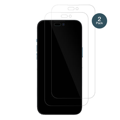 AppleiPhone 15 mit aufgebrachter dipos Flex Schutzfolie, glasklare Darstellung ohne Einschränkungen