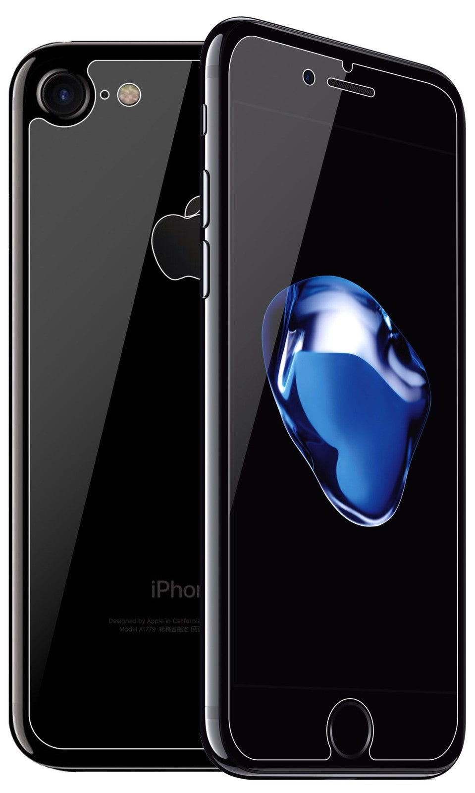 AppleiPhone 7 Plus mit aufgebrachter dipos Flex Schutzfolie, glasklare Darstellung ohne Einschränkungen
