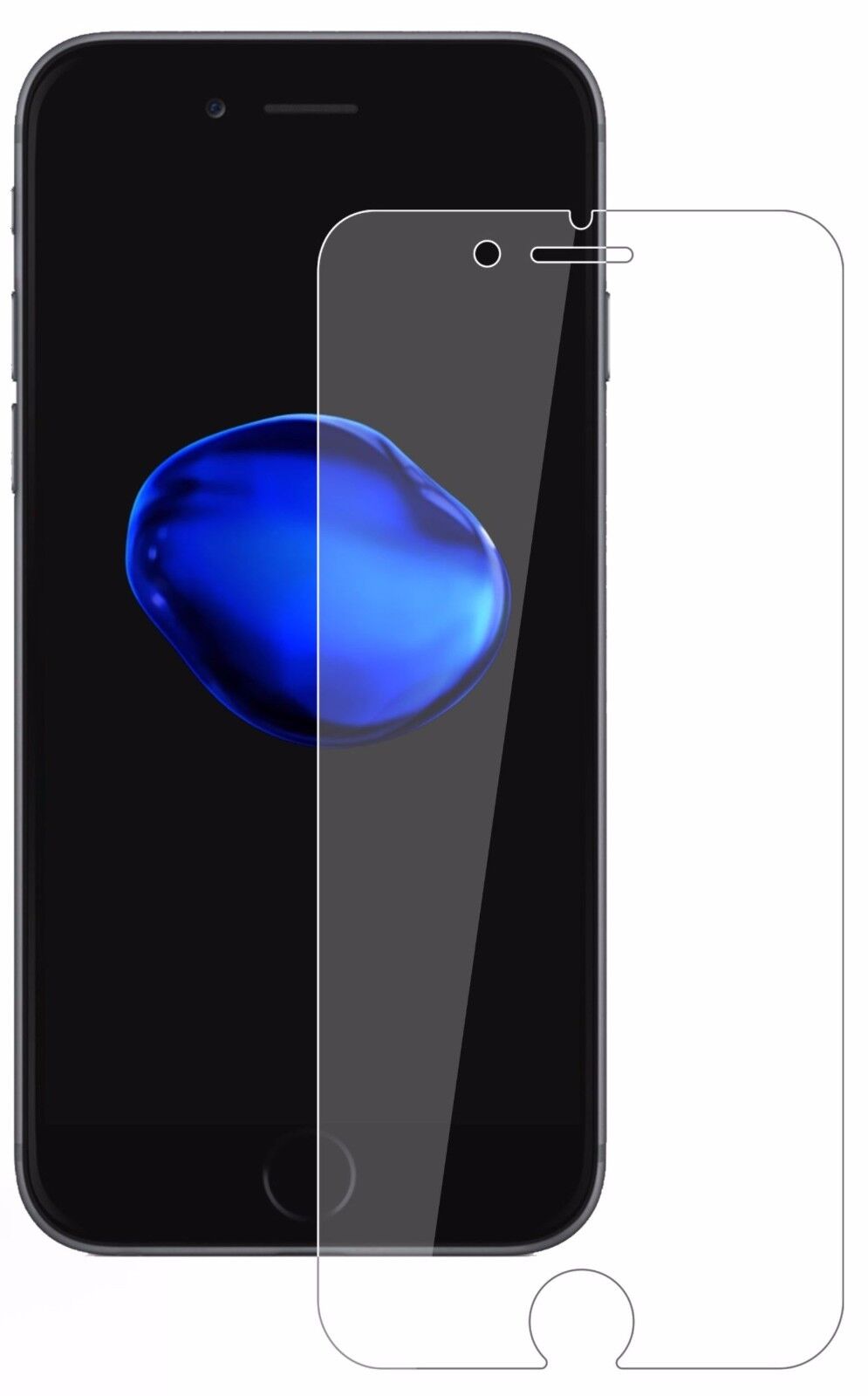AppleiPhone 7 Plus mit aufgebrachter dipos Flex Schutzfolie, glasklare Darstellung ohne Einschränkungen