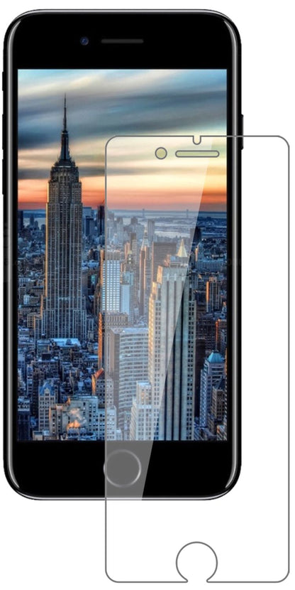 AppleiPhone SE 2 mit aufgebrachter dipos Flex Schutzfolie, glasklare Darstellung ohne Einschränkungen