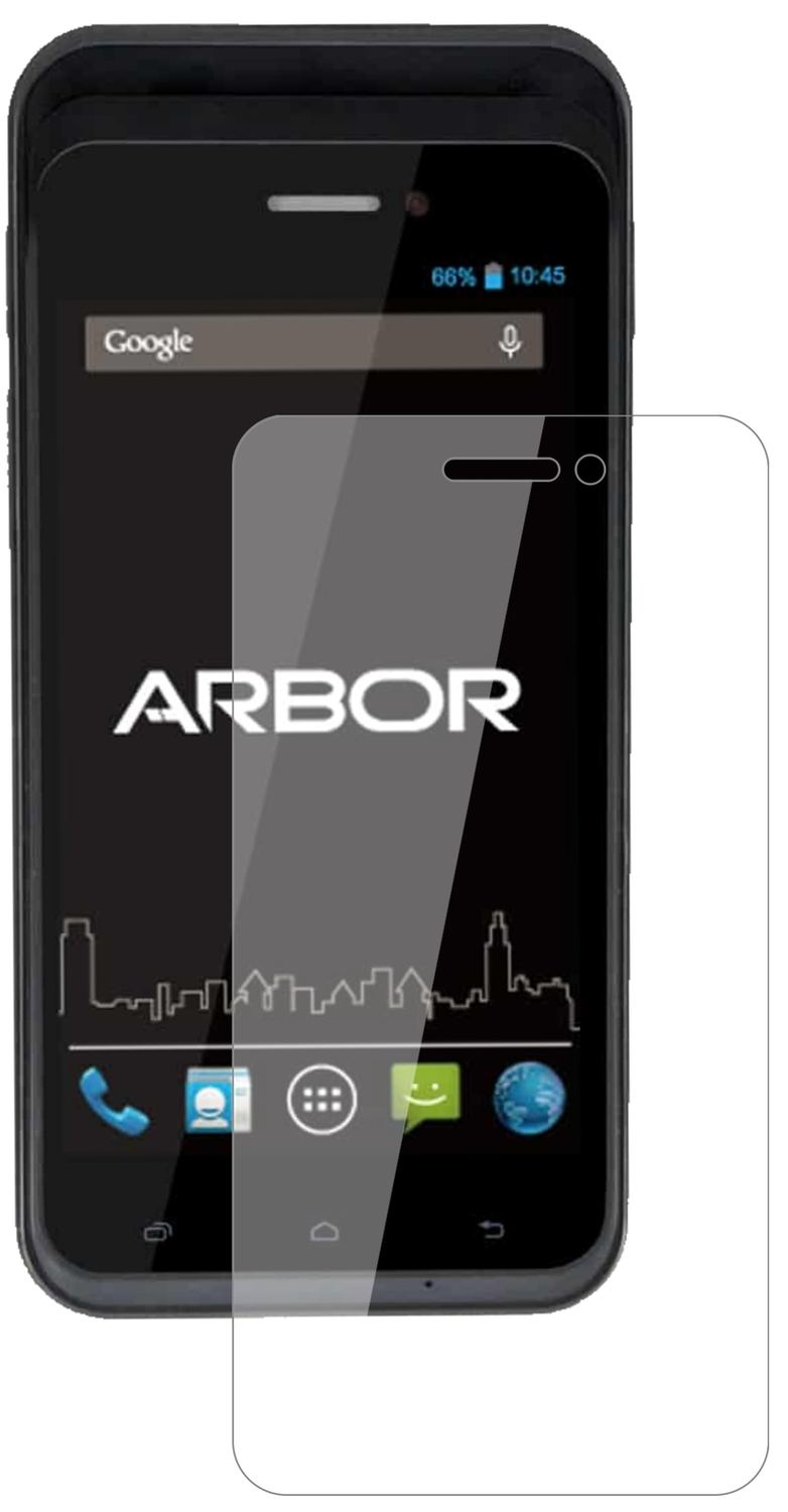 ArborGladius 5 mit aufgebrachter dipos Flex Schutzfolie, glasklare Darstellung ohne Einschränkungen