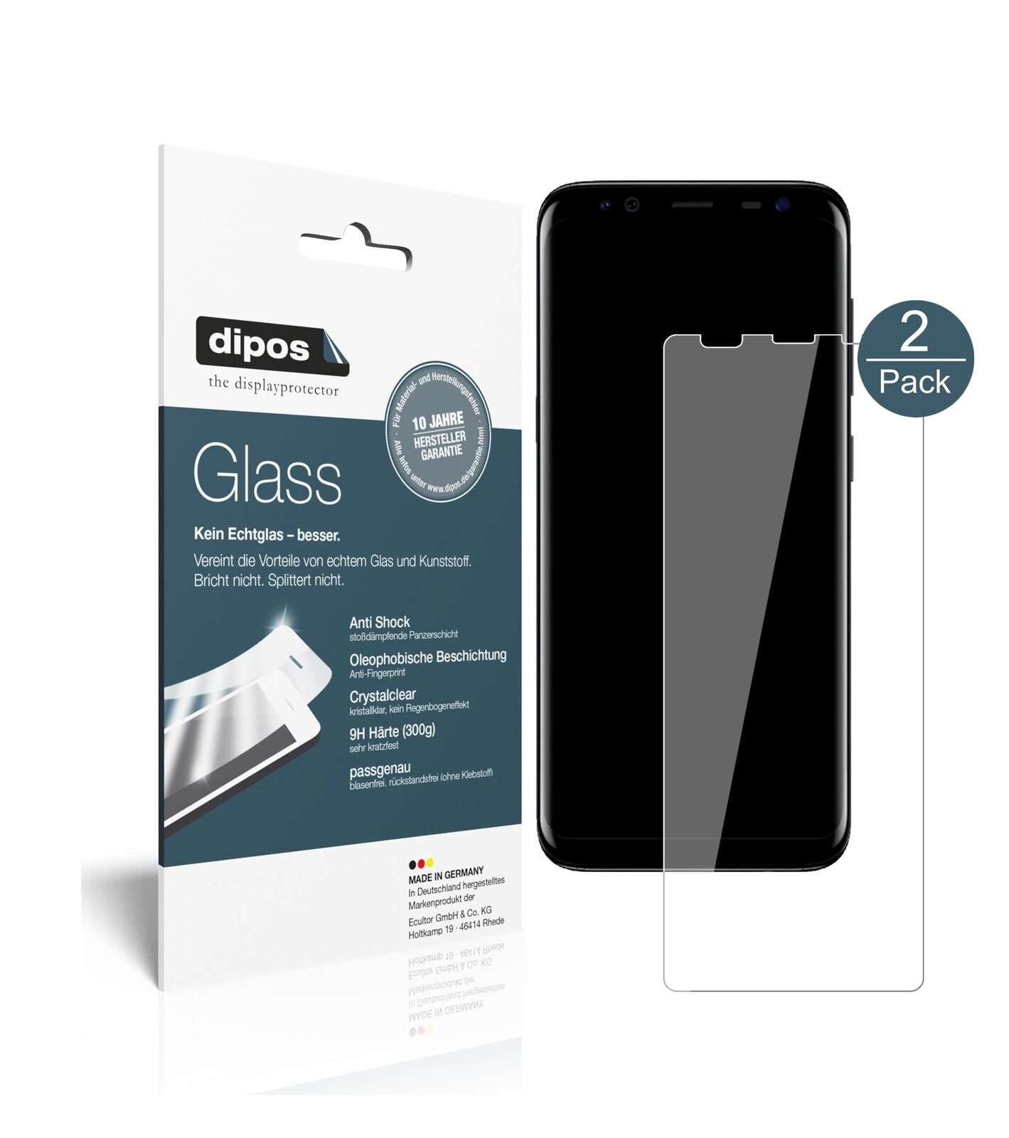 Klare Displayschutzfolie von dipos passend für Blackview S8, 9H kratzfest und blasenfrei montiert