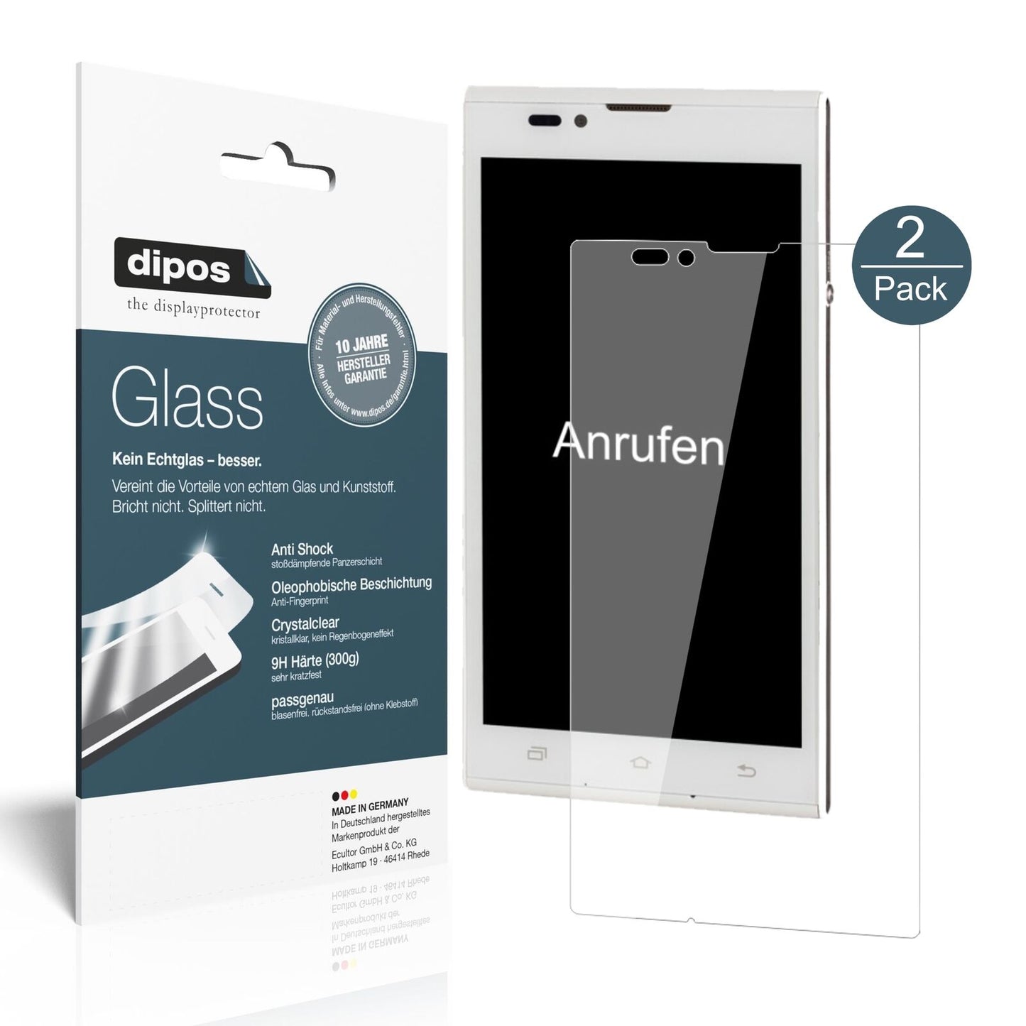 BlindShell2 mit aufgebrachter dipos Flex Schutzfolie, glasklare Darstellung ohne Einschränkungen