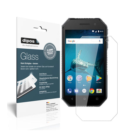 BQMobile 4077 Shark Mini mit aufgebrachter dipos Flex Schutzfolie, glasklare Darstellung ohne Einschränkungen
