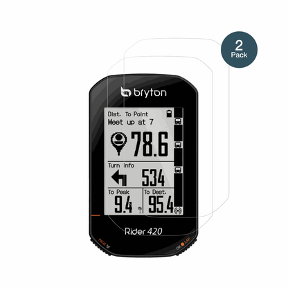 BrytonRider 420 mit aufgebrachter dipos Flex Schutzfolie, glasklare Darstellung ohne Einschränkungen