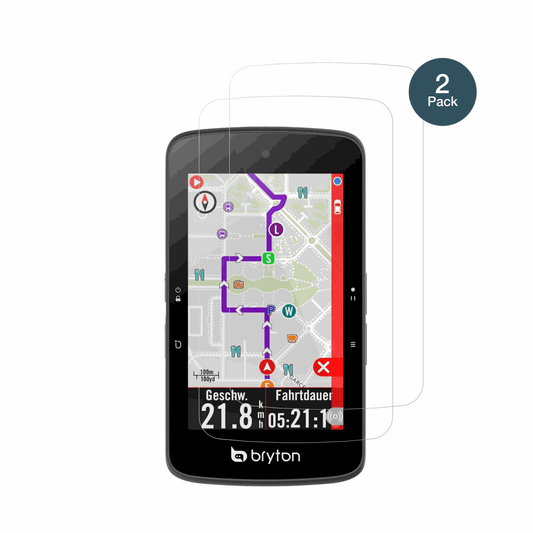 BrytonRider S800 mit aufgebrachter dipos Flex Schutzfolie, glasklare Darstellung ohne Einschränkungen
