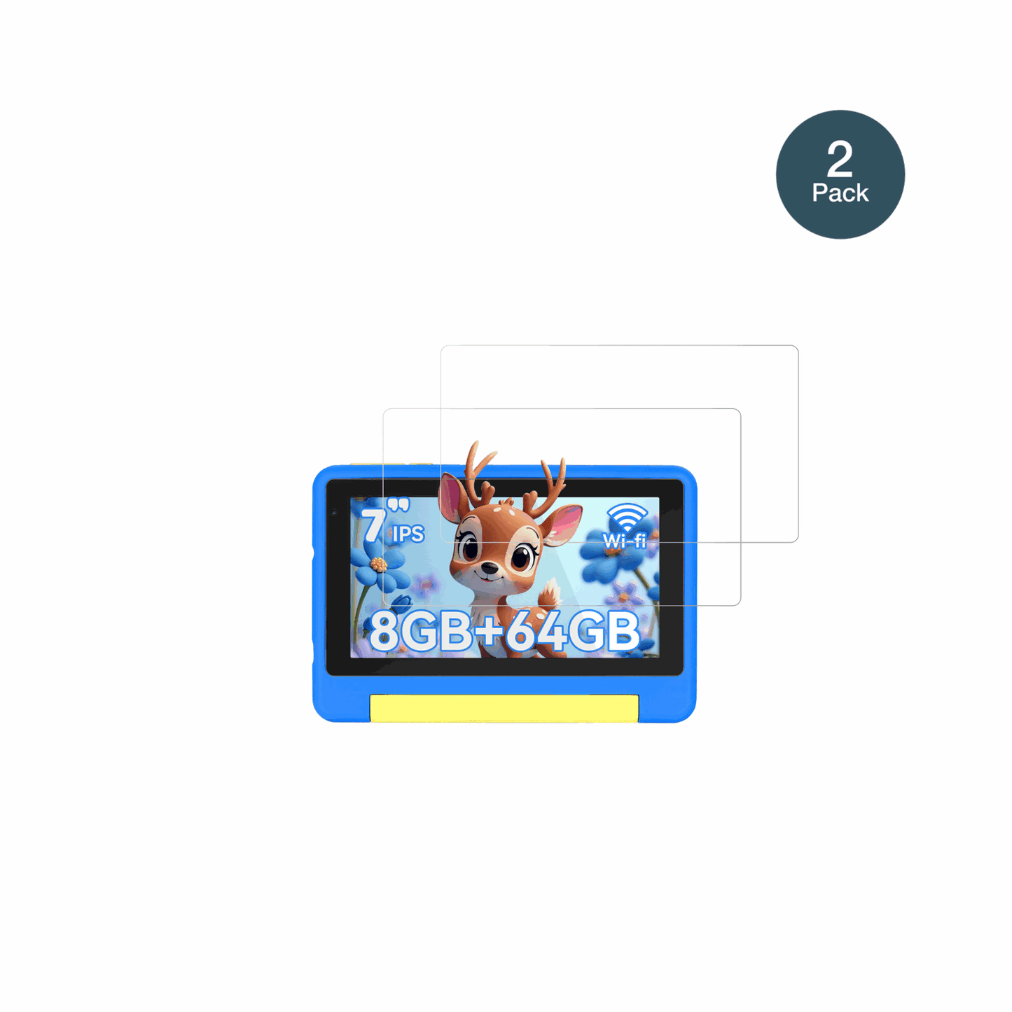 BufoKids Tablet 7 Zoll mit aufgebrachter dipos Flex Schutzfolie, glasklare Darstellung ohne Einschränkungen