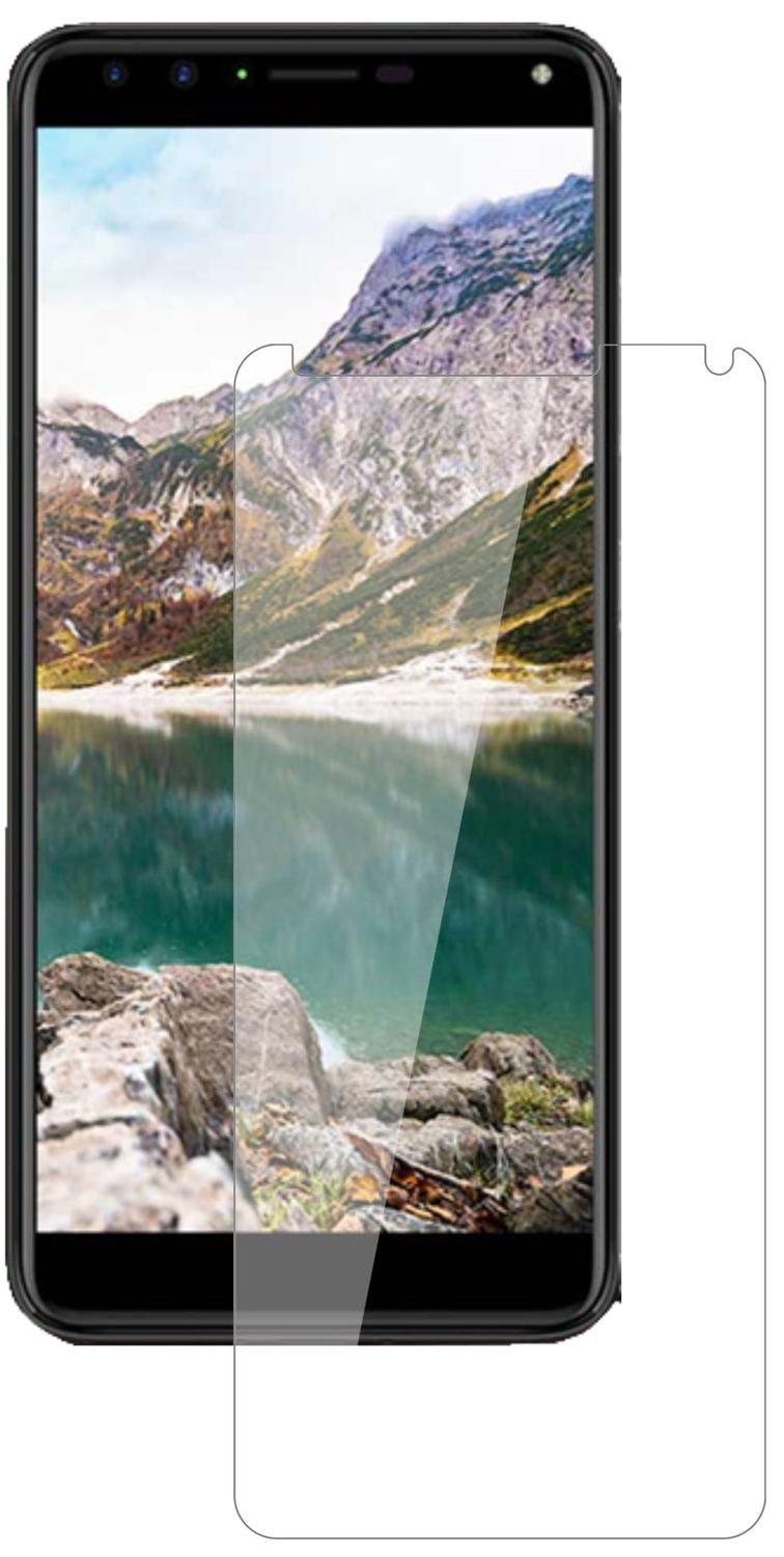 CherryMobile Flare S6 Plus mit aufgebrachter dipos Flex Schutzfolie, glasklare Darstellung ohne Einschränkungen