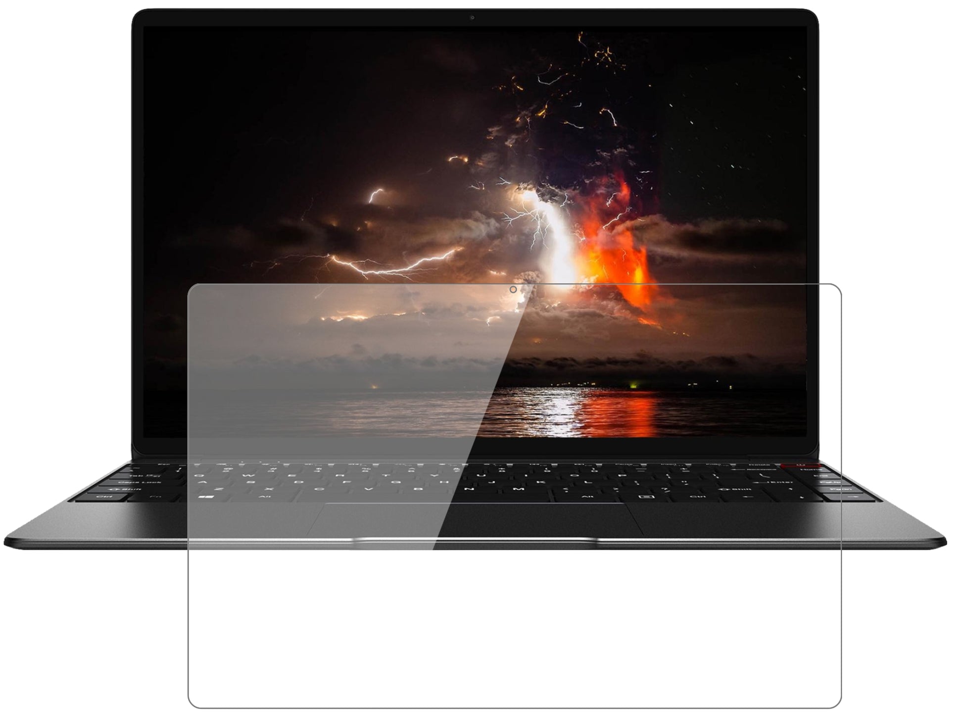 ChuwiAerobook CWI510 mit aufgebrachter dipos Flex Schutzfolie, glasklare Darstellung ohne Einschränkungen