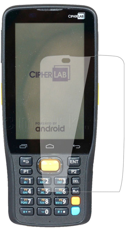 CipherLabRK25 mit aufgebrachter dipos Flex Schutzfolie, glasklare Darstellung ohne Einschränkungen