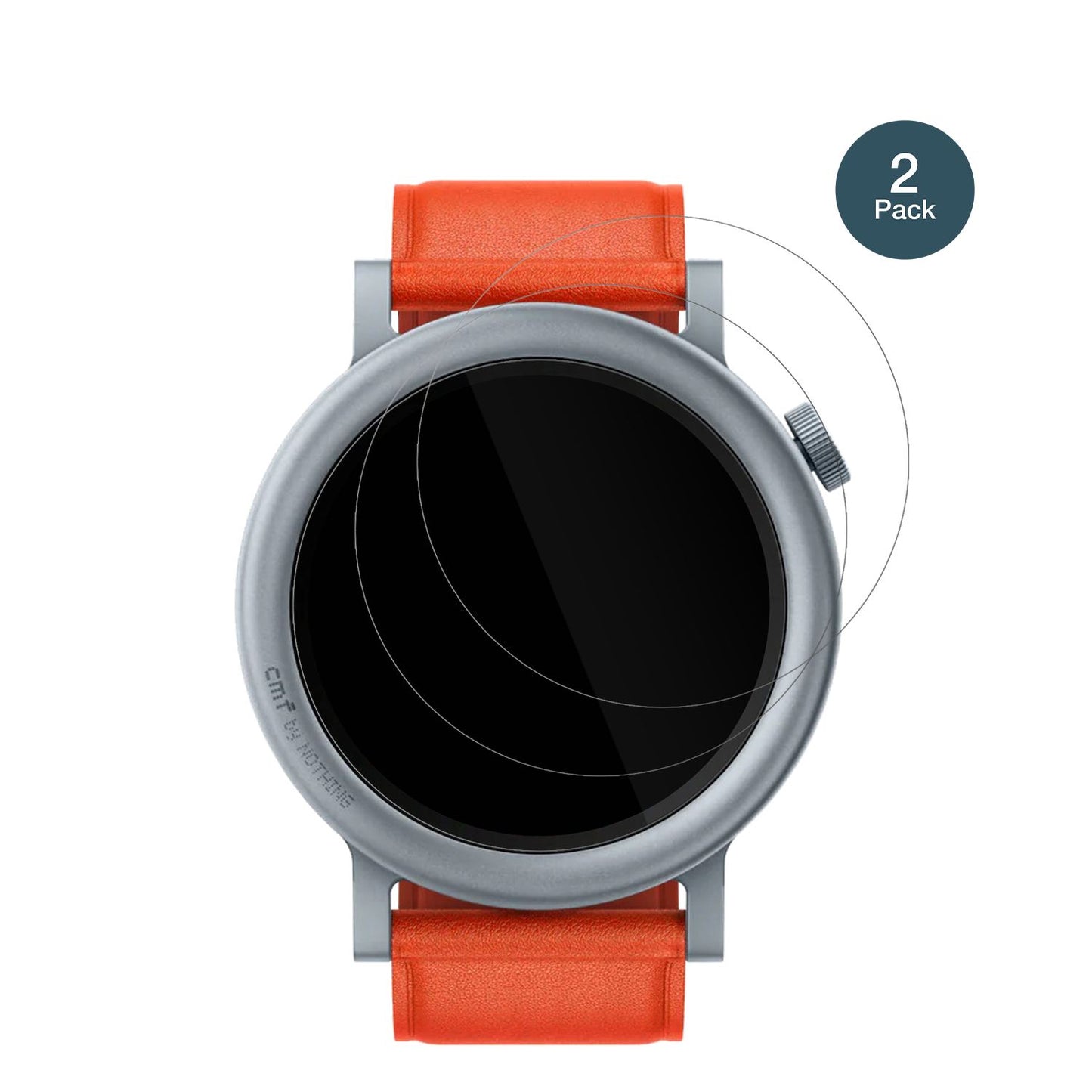 CMFNothing Watch Pro 2 mit aufgebrachter dipos Flex Schutzfolie, glasklare Darstellung ohne Einschränkungen