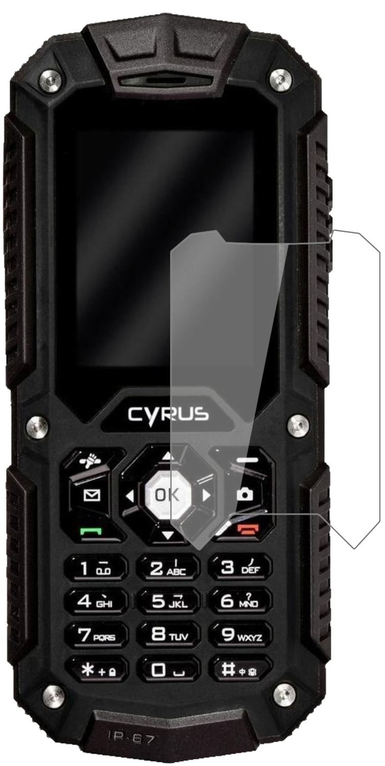 CyrusCM6 mit aufgebrachter dipos Flex Schutzfolie, glasklare Darstellung ohne Einschränkungen