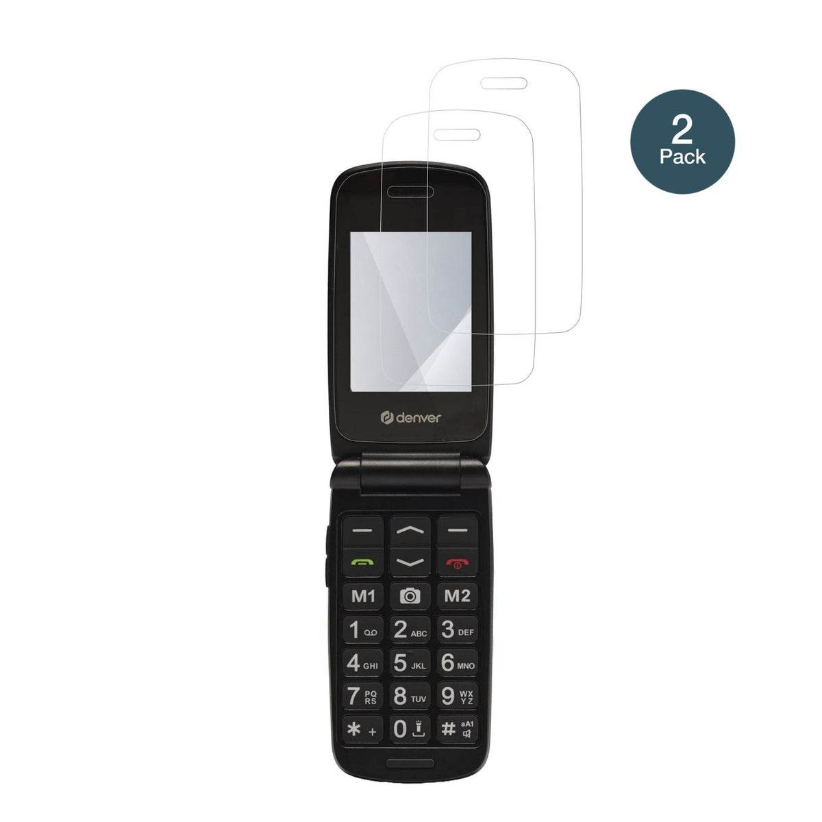 DenverBAS-24800L mit aufgebrachter dipos Flex Schutzfolie, glasklare Darstellung ohne Einschränkungen